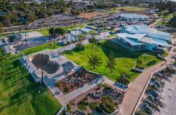 Youth-and-Community-Activities-Building-and-Skate-Park-Aerial-View busselton youth space kids activities vasse